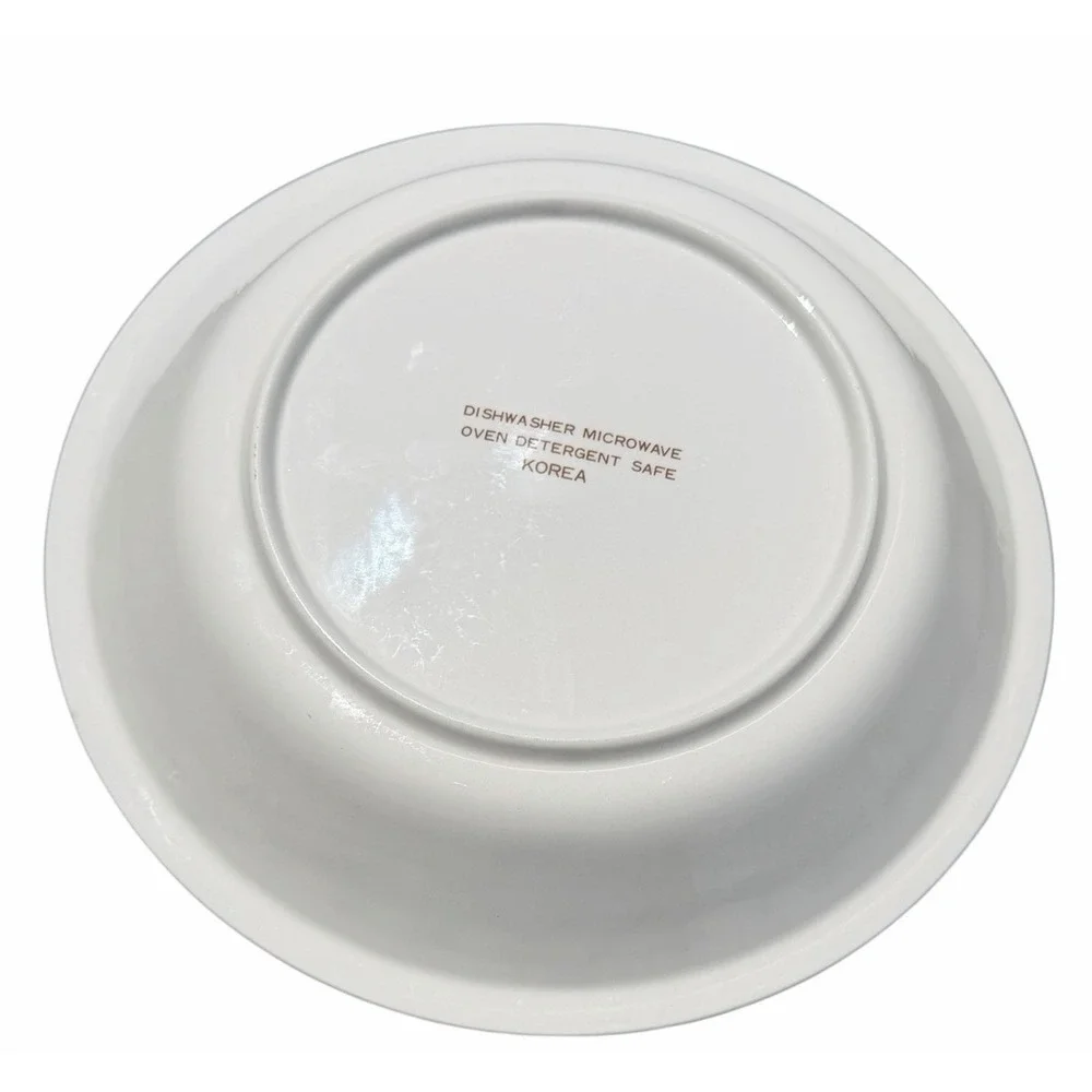 Vintage Hankook Cherry Pie Recipe Stoneware Deep Dish Pie Plate 10.75